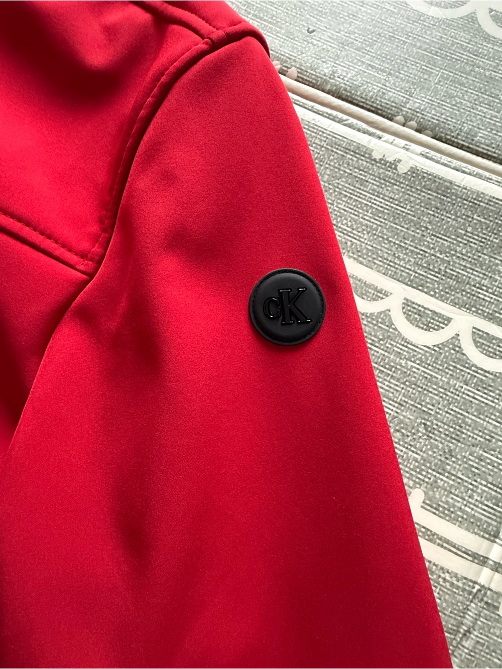 Calvin Klein Red Soft Shell Jacket Men’s XL Fleece Lined Full Zip - Picture 4 of 13